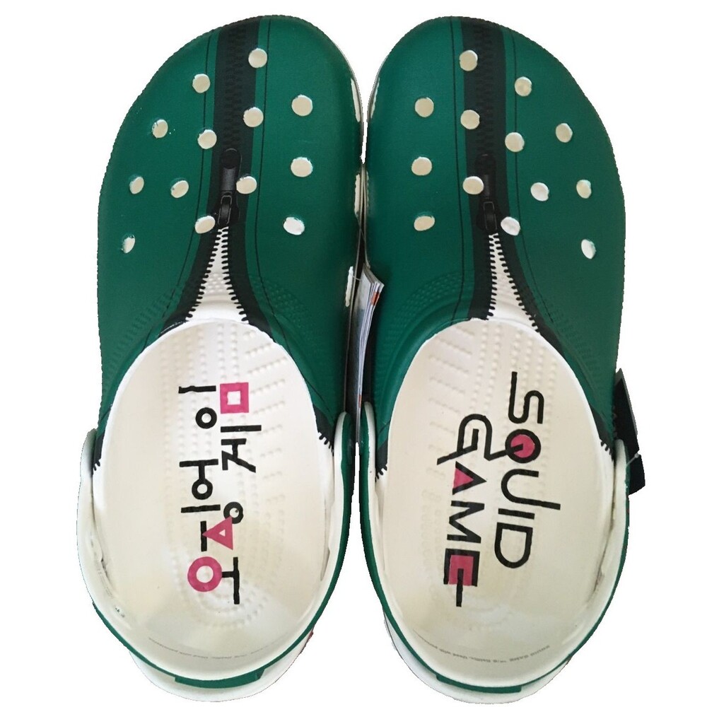 Crocs x Squid Game Classic Clog Men's Size 8 Women's 10 Green Netflix No Jibbitz